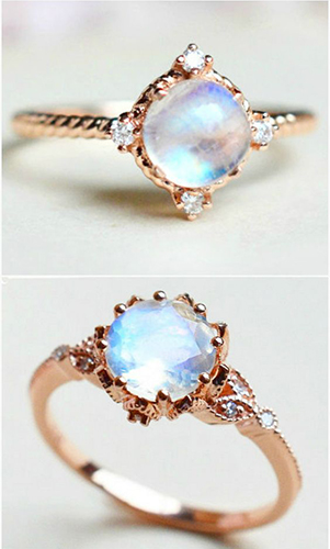 Moonstone Engagement Ring